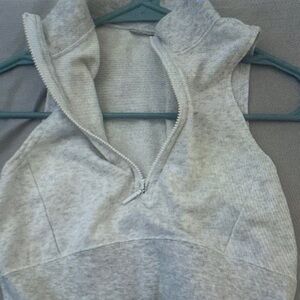 Nike Light Gray crop zip up